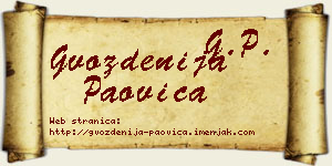 Gvozdenija Paovica vizit kartica
